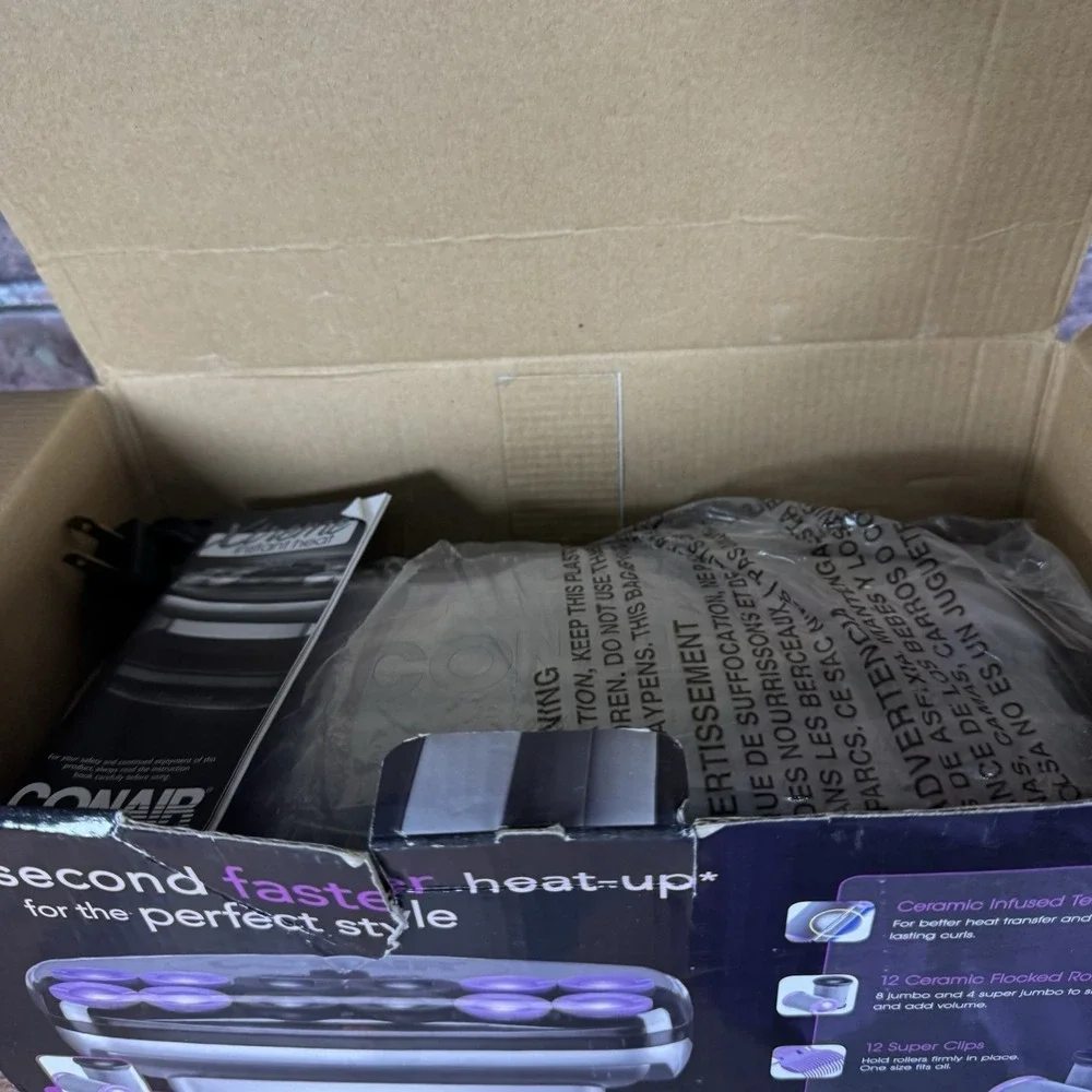 Conair CHV14JXR Extreme Heat Jumbo and Super‎ Jumbo Rollers w/ Clips - Open Box